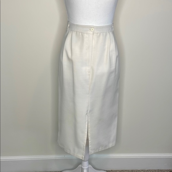 Vintage Dresses & Skirts - Handmade Vintage White Pleated Midi Skirt. Y2K